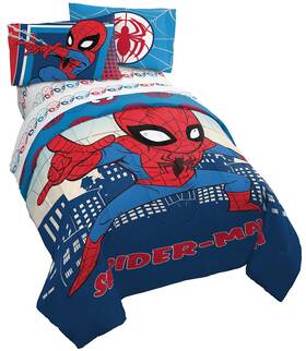 Jay Franco 032281405816 Marvel Super Hero Adventures Go Spidey 4 Piece Twin Bed Set - Includes Revers