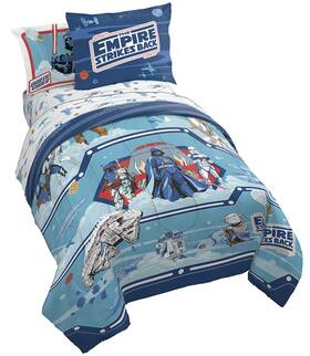 Jay Franco 032281405991 Star Wars Empire Strikes Back 4 Piece Twin Bed Set - Includes Reversible Comf