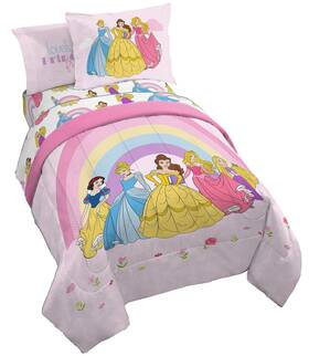 Jay Franco 032281406028 Disney Princess Rainbow 7 Piece Full Bed Set - Includes Comforter And Sheet