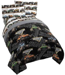 Jay Franco 032281408916 Monster Jam Tracks 5 Piece Full Bed Set - Includes Comforter And Sheet