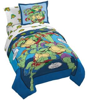 Jay Franco 032281409791 Teenage Mutant Ninja Turtles Ready To Roll Kid Twin Bed Comforter And Sheet 5p