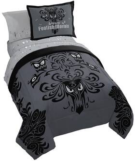 Jay Franco 032281416676 Disney Haunted Mansion Happy Haunts Damask 5 Piece Twin Bed Set - Includes Re