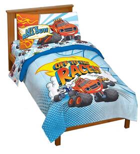 Jay Franco 032281421236 Blaze And The Monster Machines Off To Races 4 Pc Toddler Bed Set