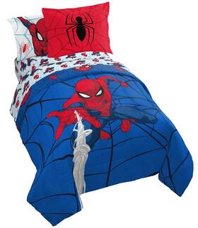 Jay Franco 032281422653 Marvel Spiderman Webtastic 5 Piece Twin Size Bed Set - Includes Reversible Co