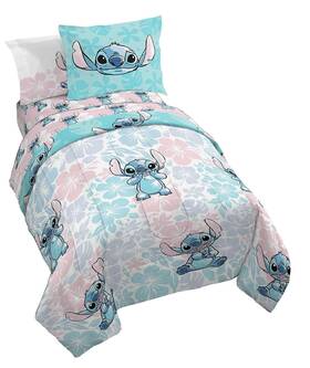 Jay Franco 032281426262 Disney Lilo And Stitch Twin Comforter Set - 5 Piece Bedding Includes Sheet