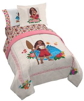 Jay Franco 032281432577 Disney Moana Twin Comforter Set - 5 Piece Bedding Includes Sheet And Pillow