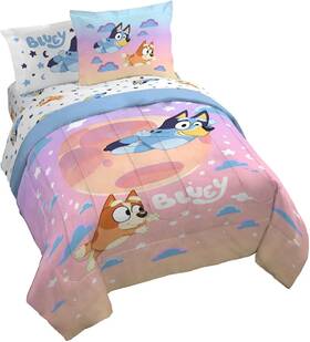 Jay Franco 032281435592 Bluey And Bingo Queen Comforter Set - 7 Piece Bedding Includes Sheet Pillow