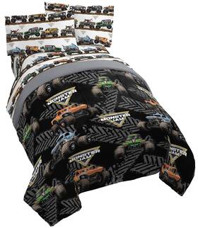 B08mv7cw2n Jay Franco Monster Jam 5 Piece Queen Bed Set - Comforter And Sheet