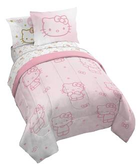 B0crvw7vhm Jay Franco Hello Kitty 7 Piece Comforter Bedding Set Pink Sheets Pillow Covers S