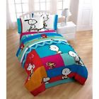 Jay Franco Peanuts Snoopy Charlie Brown 5 Pc Twin Full Comforter Double Sheets New 755306826907