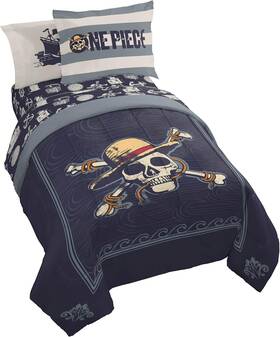 Jay Franco & Sons Inc. 445038053025 One Piece Twin Size Comforter Set - 5 Blue Bedding Includes She