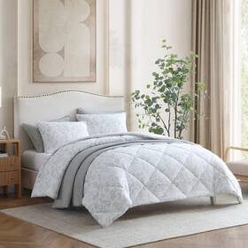 1796260 Jennifer Adams Reversible 6-piece Comforter Set Ira Sz Queen Botanical Green