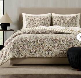 94680308 Jeremiah Brent Home 3pc King Floral Ftgenevaft Cotton Comforter Set Green