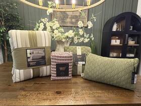 94707039 Jeremiah Brent Home 3pc Full/queen Textured Stripe Cotton Comforter Set Green