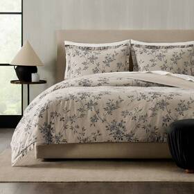 94730467 Jeremiah Brent Home 3pc King Floral Ftpalacioft Cotton Duvet Set Beige
