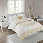 Jhid10-1584 Home Collection Modern Global Inspired Glam Metallic Gold White Comforter