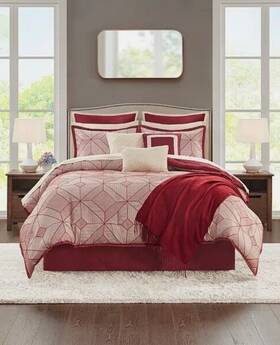 Jla Home 022164122046 Emmet 14-pc. King Comforter Set With Sheets Decorative Pillows And More