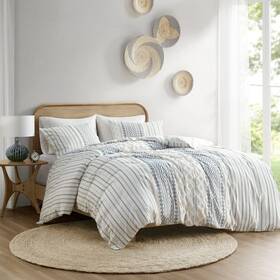 87548664 Jla Home Ink Ivy 3pc King/california King Imani Cotton Printed Duvet Cover Set