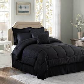 Jml 768659710441 10-piece Black Plaid King Comforter Set