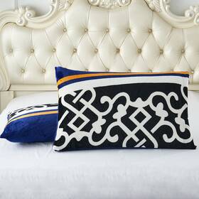 Jml 784131872001 3-piece Floral Printed Sherpa-backing Reversible Comforter Blue Striped Queen