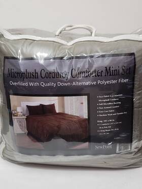 880010 Joyreap 3 Piece King Size Plush Comforter Set Incl 2 Shams Down Alternative New