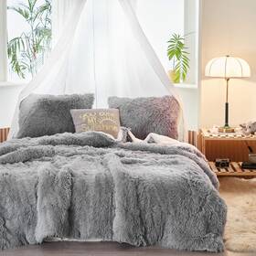 Jr-cmrbz02-t Joyreap 3-piece Plush Shaggy Comforter Set Twin Size Luxury Faux Fur Sherpa Reversible