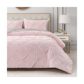 Jyz025625 Juicy Couture Kiss Pleat Plush Micromink Light Pink Full/queen Comforter Set