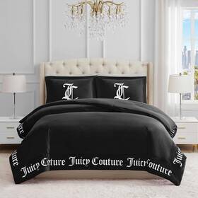 Jyz026804 Juicy Couture Gothic Black Comforter Set Bedding Queen/full/ Nwt
