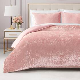 Jzy021931 Juicy Couture Crushed Velvet Queen Comforter And Sham Set 3-piece Bedding