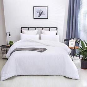 Jumeey White Comforter Set Queen Plain Bedding All