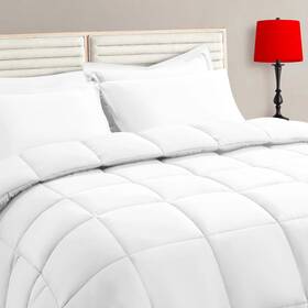 Justlet 761386545997 Down Alternative Comforter All-season White Comforters Queen