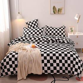 B0c9d4fb2t Karever Black White Grid Comforter Set Full Plaid Bedding Girls