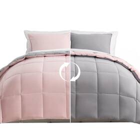 Kasentex 712424150475 Reversible No-shrink King Size Comforter Set And 2 Shams - Down Alternative D