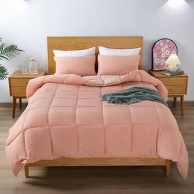 Kasentex 810120120140 All Season Quilted Comforter Set King With 2 Pillow Shams Cozy Soft Seersuck
