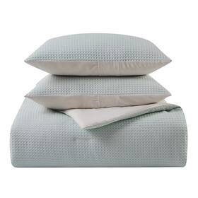 2449-kg-libl Kathy Ireland 3-piece Waffle Down Alternative Comforter Set King - Light Blue