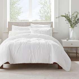 Ozt018 Keeco Llc Serta Simply Clean Soft Lightweight Pleated 3 Piece Hypoallergenic Queen
