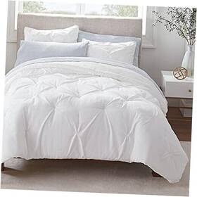 Ozt018spb Keeco Llc Simply Clean Lightweight 7 Piece Pleated Bed In A Bag For All Season Full White