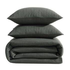 Ushsa31307321 Kenneth Cole New York Kcny Solid Waffle 3-piece Forest Green Hypoallergenic Polyester King Comforter