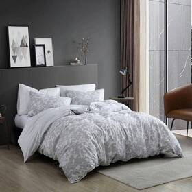 Ushsa51165678 Kenneth Cole New York Merrion 3-piece Gray Geometric Cotton King Comforter Set