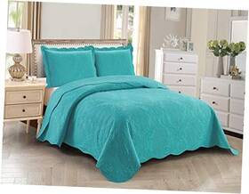 Kids Zone Home Linen 665752499313 3pc King/cal King Over Size Elegant Embossed Bedspread Set Light Weight Solid
