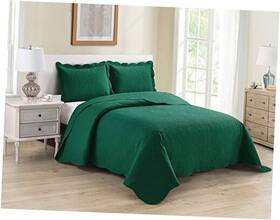 Kids Zone Home Linen 665752499672 3pc King/cal King Over Size Luxury Embossed Bedspread Set Light Weight Solid