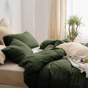 Klc01-f-dg Kimluxz Dark Olive Green Full Size Comforter Set 3 Piece Soft Modern Bedding Li