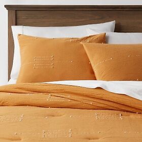 81786291 King Clipped Linework Comforter And Sham Set Mustard Threshold