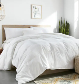 King Sized Comforter White Microfiber Machine Wash All Season Brand Ne