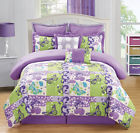 Kinglinen 6 Piece Twin Butterfly Purple Green Comforter Set 888804010773