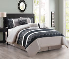 Kinglinen 7 Piece King Gray Black White Comforter Set 741587578987