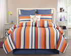 Kinglinen 8 Piece King Broomfield Orange Red Comforter Set 888804008596