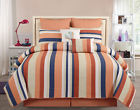 Kinglinen 8 Piece Queen Broomfield Blue Red Taupe Quilt Set 888804008527