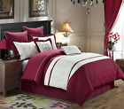 Kinglinen 8 Piece Queen Caesar Burgundy White Comforter Set 888804009845
