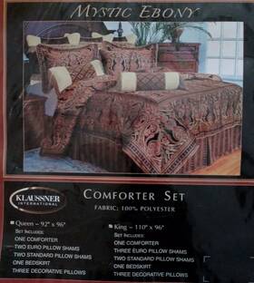 Klaussner International 193842148617 Mystic Ebony 4 Piece Bed Skirt Shams King By Intl New